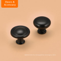 30mm Diameter Retro Style Matte Black Cabinet Knob Solid Casting Closet Door Knob Handle Independent Packing